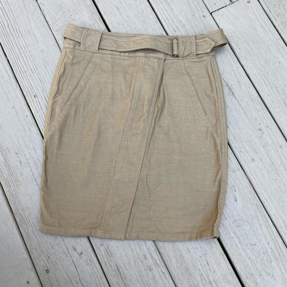 NWT LOFT - Lovely military khaki color pencil mini skirt, Size: 6